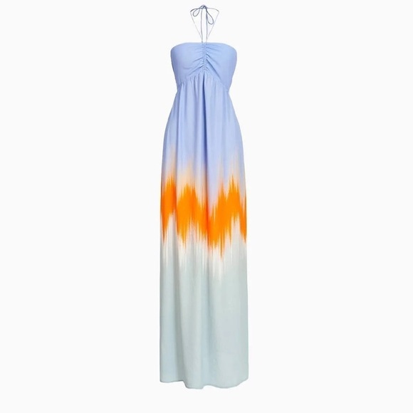 Essentiel Antwerp Dimple Multicolor Ombré Halter Maxi dress 🩵 so 38 - Picture 4 of 11